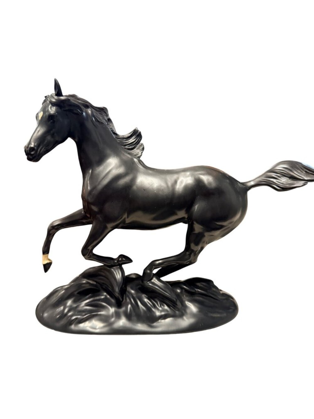 Vintage 1986 Franklin Mint "Black Beauty" Porcelain Horse Figurine by Pamela Du